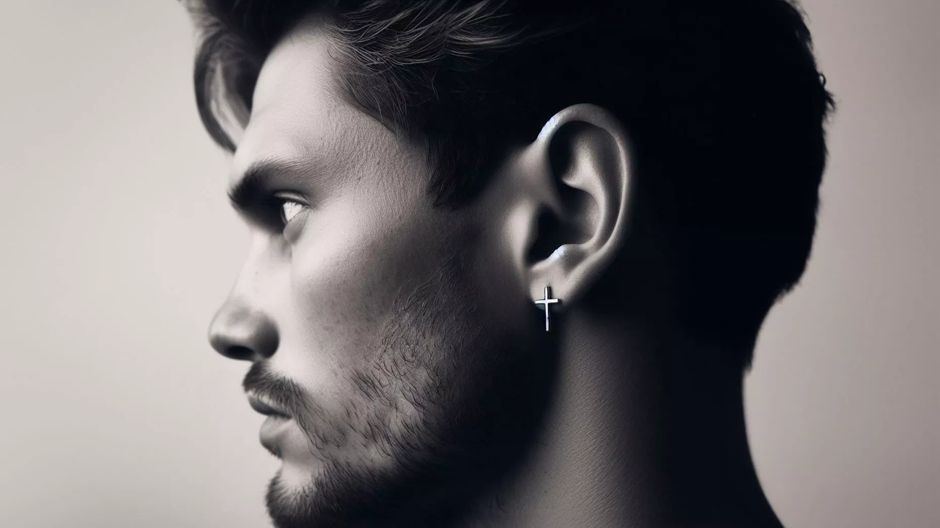 pendiente para hombre en cruz 1