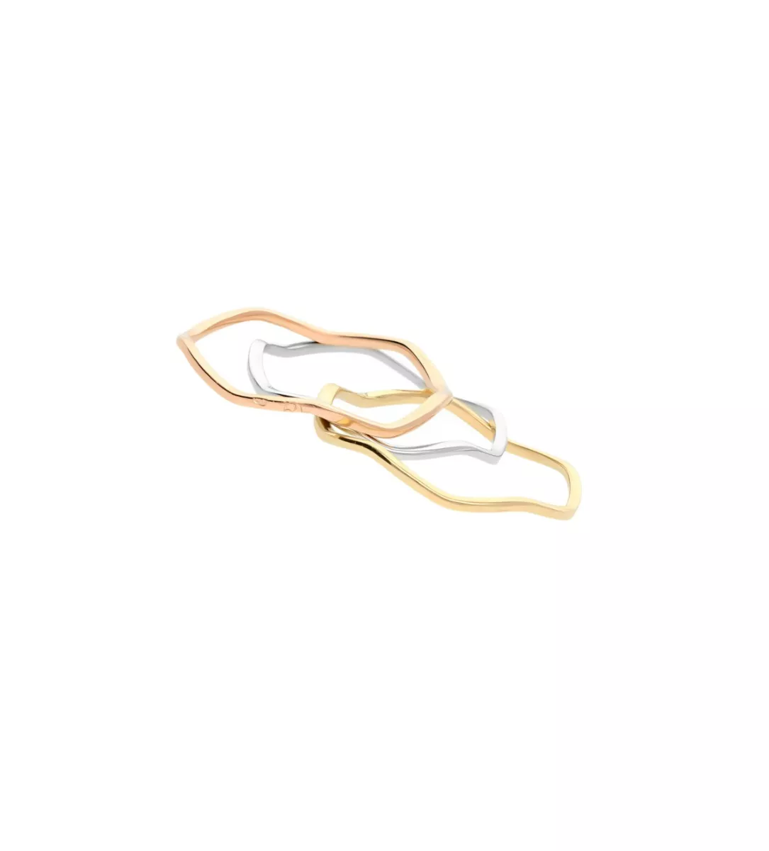 anillo oro tricolor 3 aros sueltos rosa blanco y amarillo foto sortija desmontada