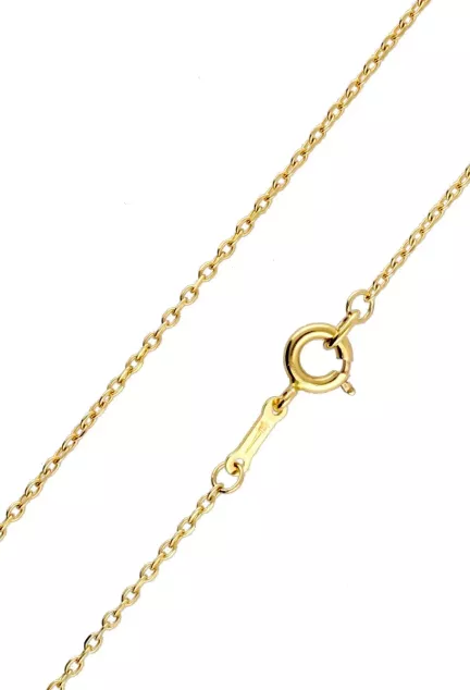 Cadena oro de 18 Ktes eslabones forzados vista detallada cadena y broche