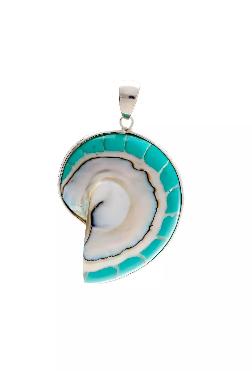 Colgante plata y resina tipo dije caracola 297_825920