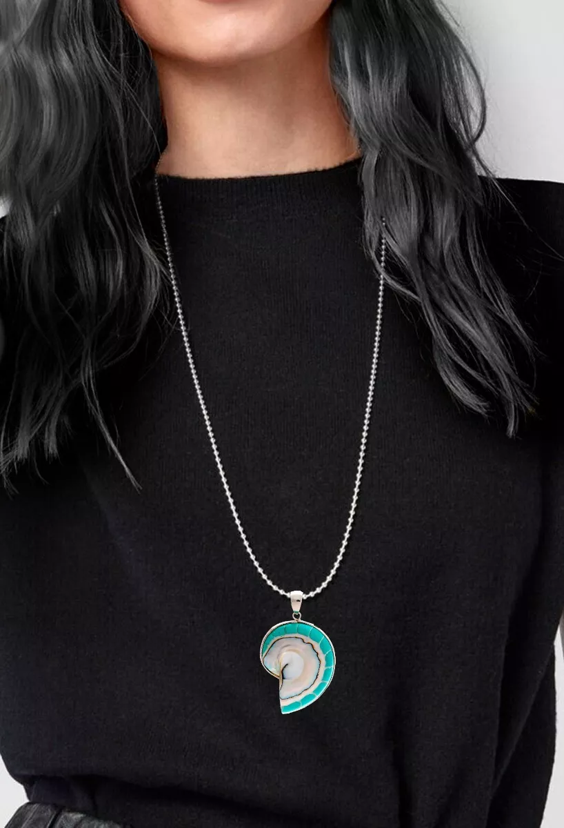 Colgante plata y resina tipo dije caracola 297_825920 puesto
