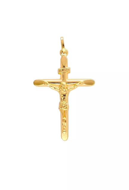 Crucifijo oro 18 ktes corte sesgado LO-025-23AM03