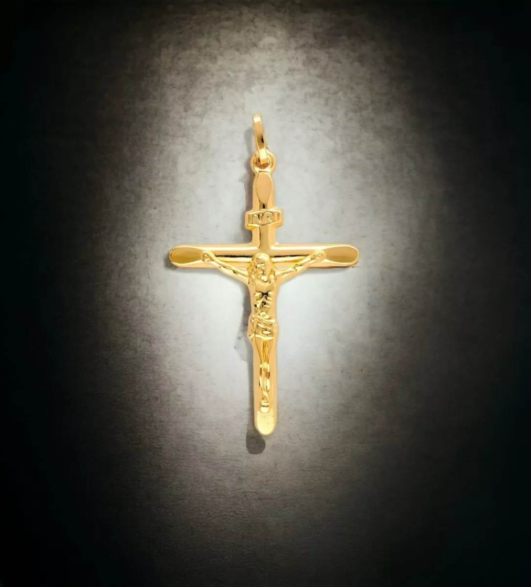 Crucifijo oro 18 ktes corte sesgado 038_ LO-025-23AM03-132786