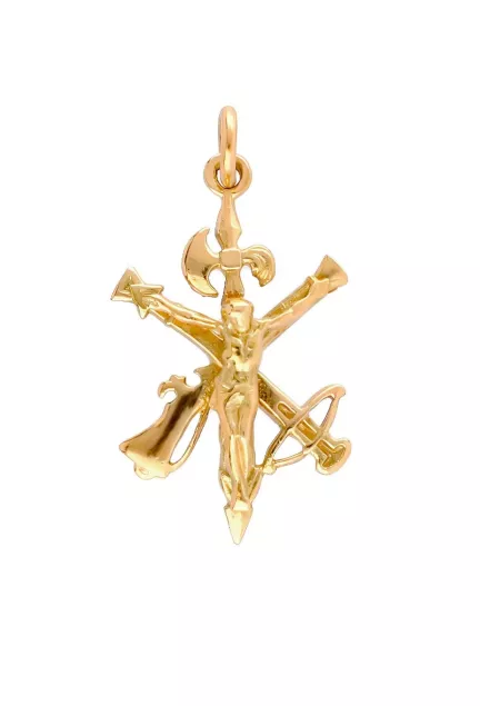 Crucifijo oro 18 ktes Cristo de la legión 038_ LO-025-23AM03