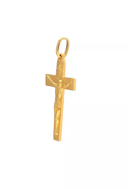Crucifijo oro 18 ktes tipo bizantino 038_LO-025-23AM02 perfil