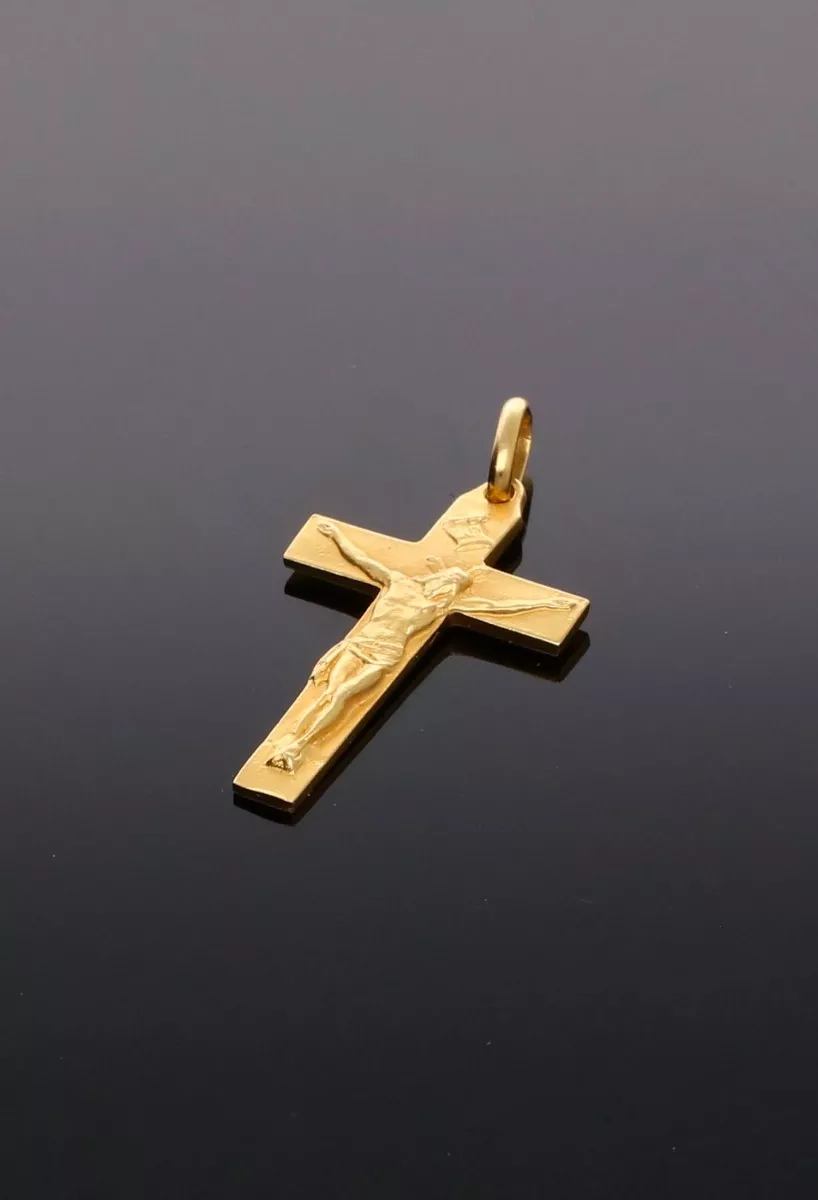 Crucifijo oro 18 ktes tipo bizantino 038_LO-025-23AM02 fondo negro