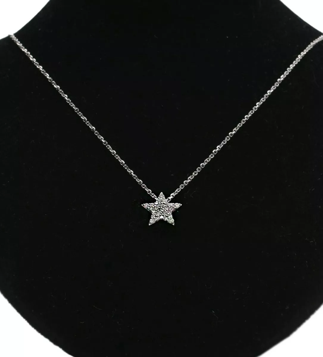 gargantilla de oro blanco motivo estrella con brillantes foto peto