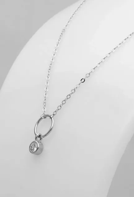 Gargantilla plata de ley círculos con circonita 240_GR-9294JB foto e