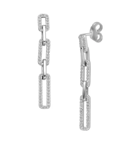 pendientes oro blanco 18k con brillantes fotografia frontal y lateral