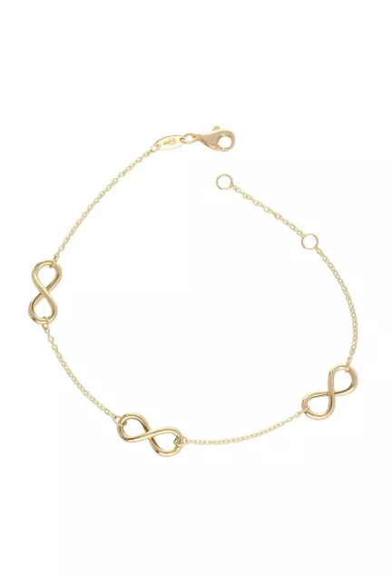 Pulsera de oro 18 ktes con infinitos y cadena eslabón forzado 243_401-00848