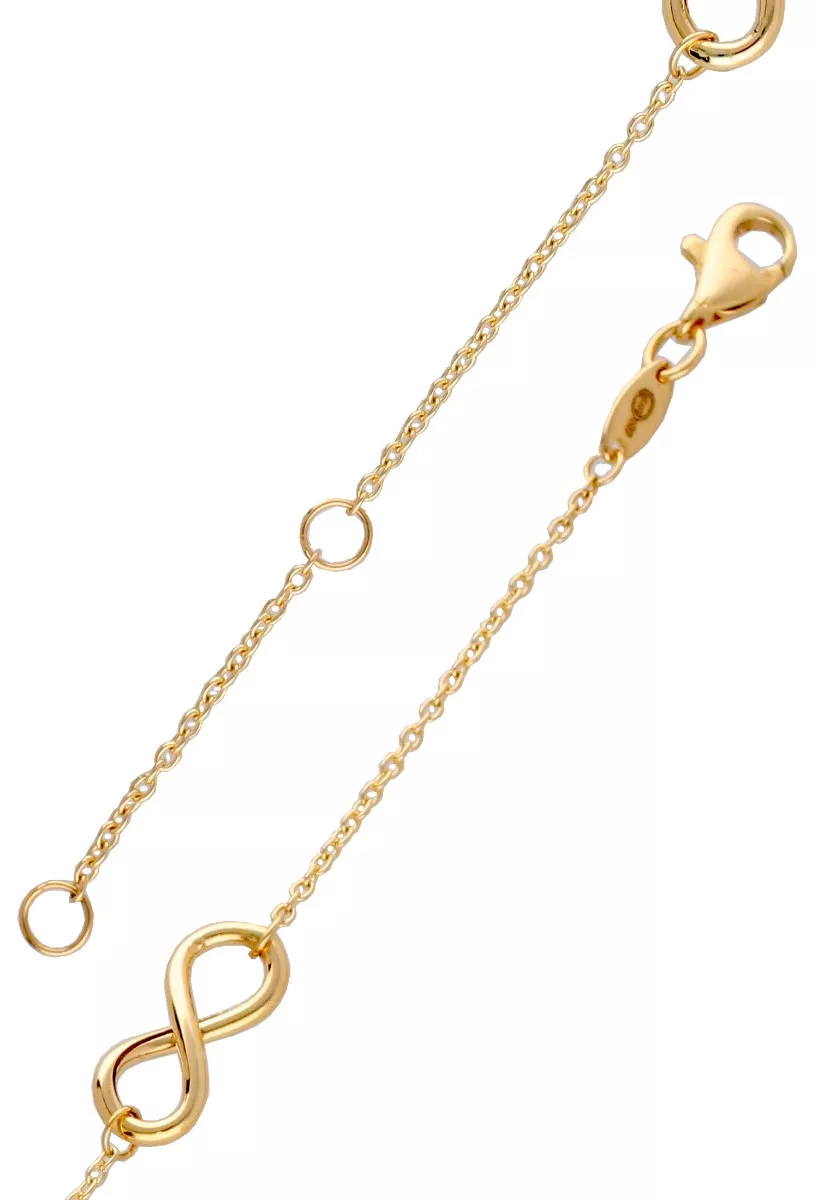 Pulsera de oro 18 ktes con infinitos y cadena eslabón forzado 243_401-00848 cierre