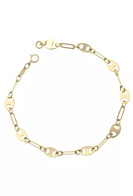 Pulsera de oro 18 ktes eslabones forzados y calabrote 243_401-01652