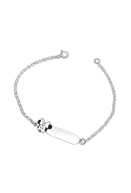 Pulsera de plata con chapa para niña y Minie 240_ESC-DL7