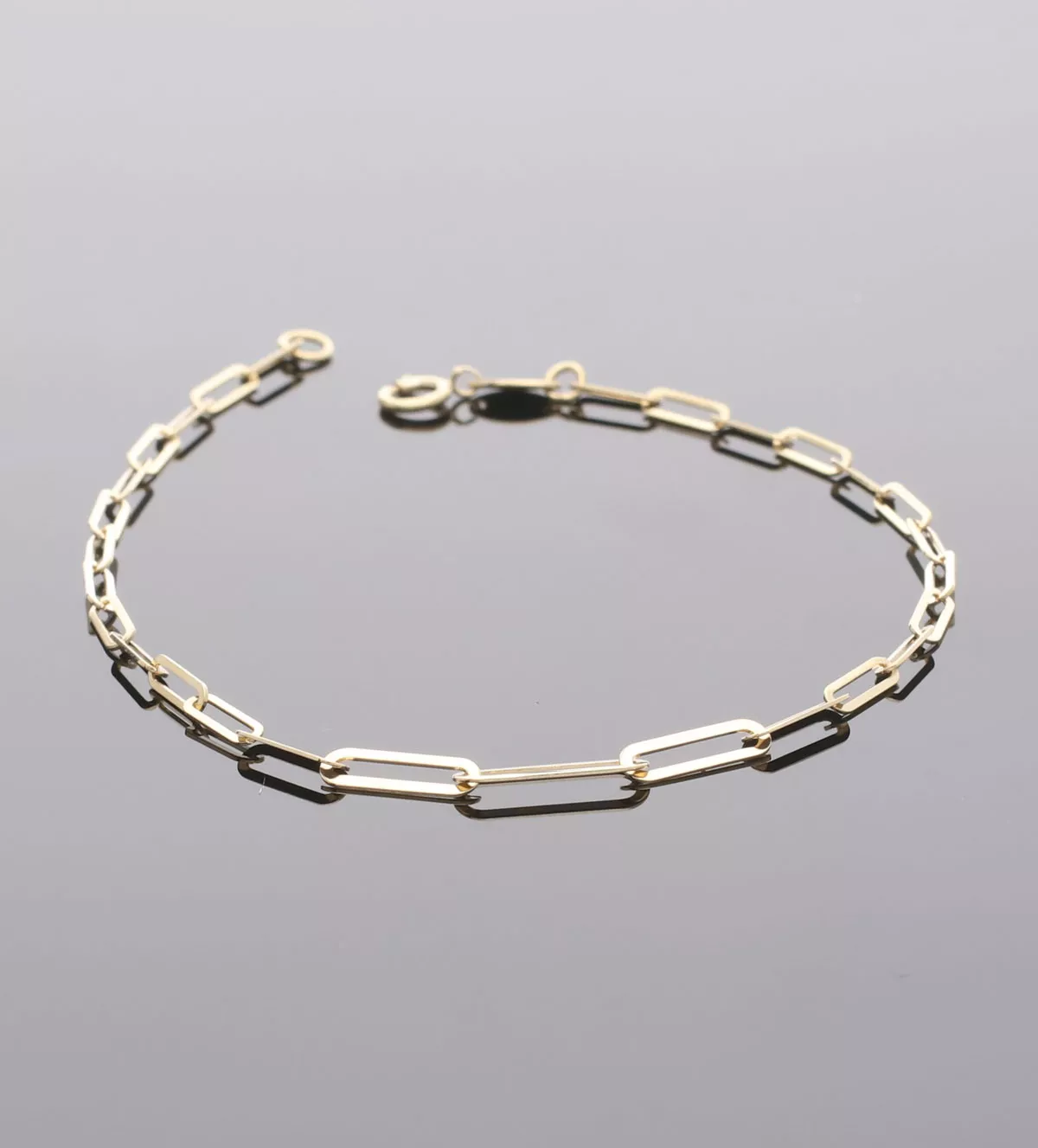 pulsera oro amarillo 18k eslabones planos