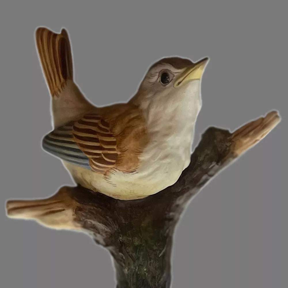 figura de porcelana marca nuevo buen retiro pajaro posado 13 03