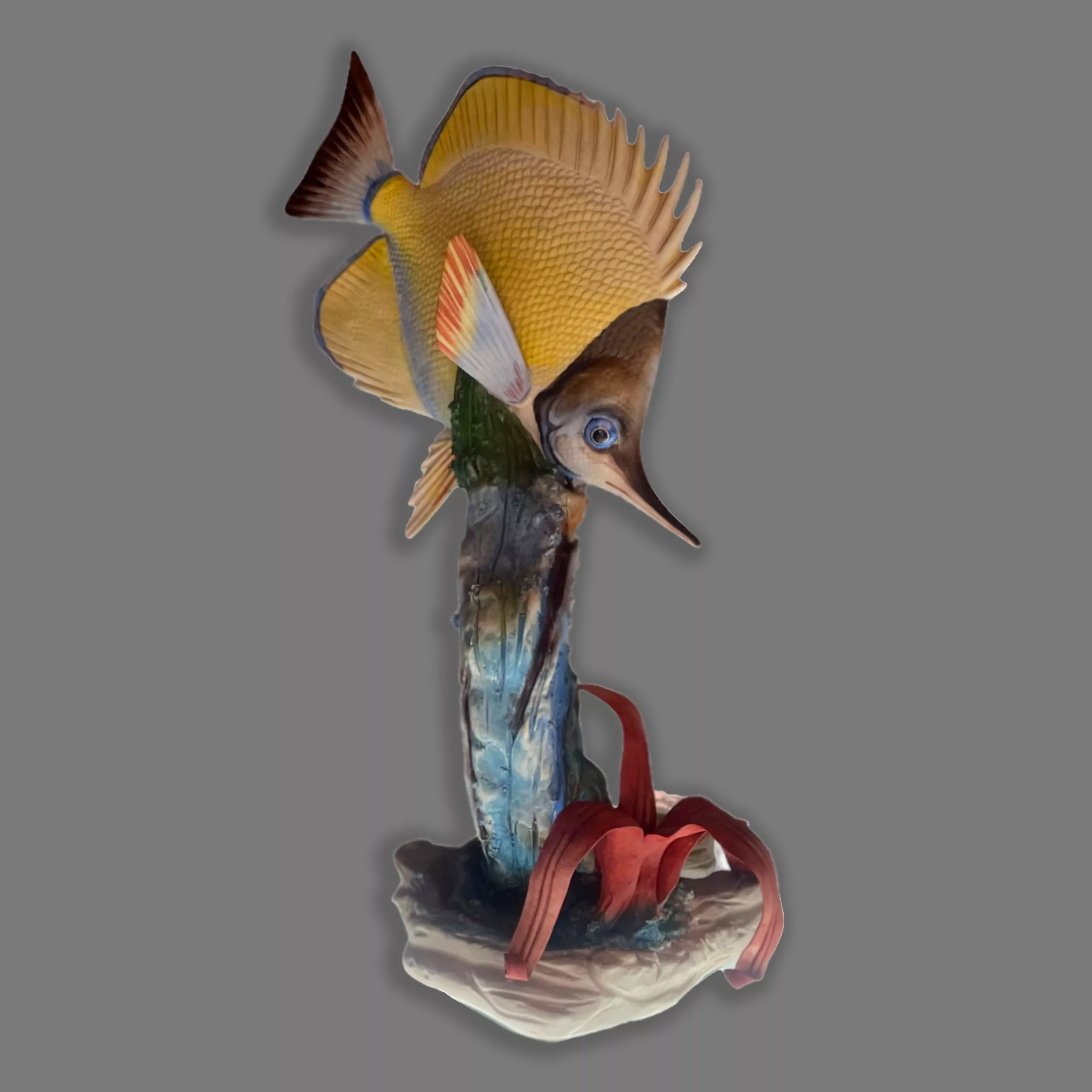 figura de porcelana nuevo buen retiro pez tropical acuario 07 05