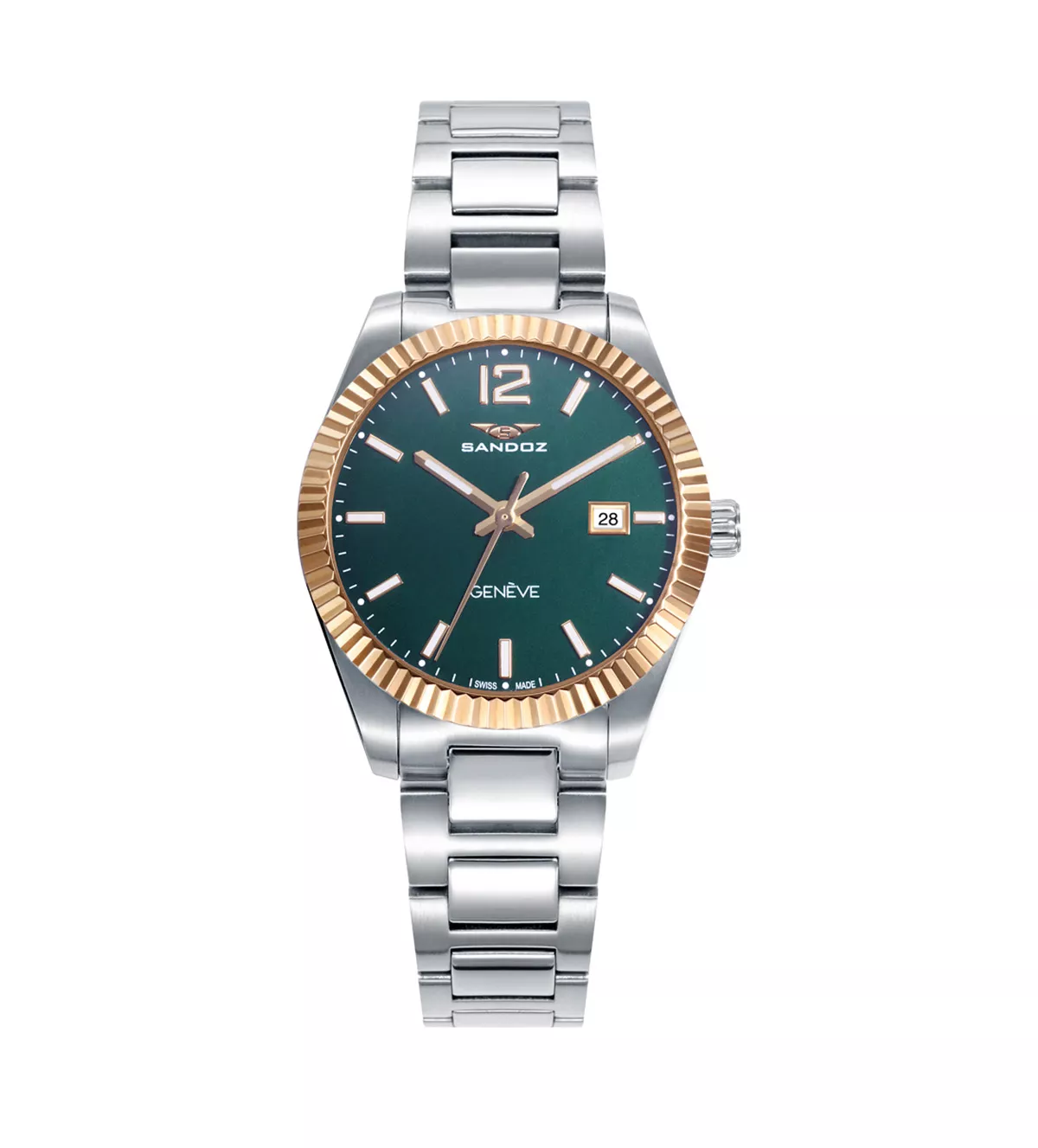 Reloj Sandoz mujer bisel y detalles chapados 81384-65