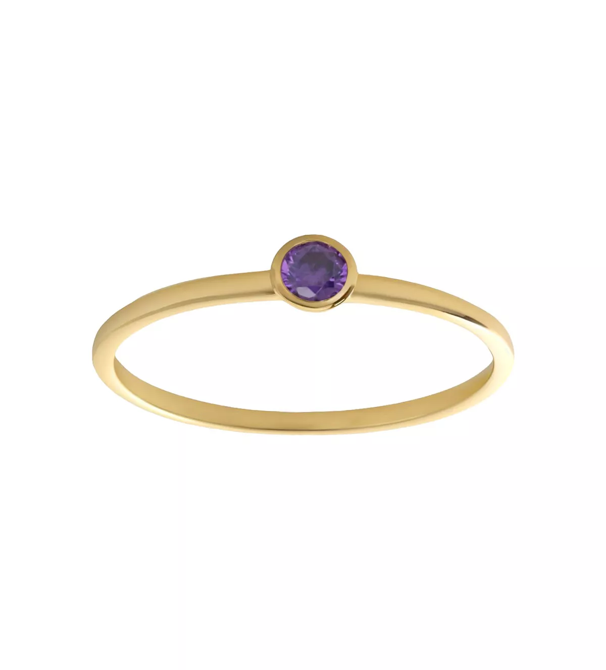 Anillo de oro amarillo 18k Solstice Amatista