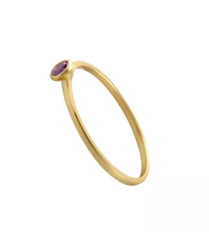 anillo oro con amatista