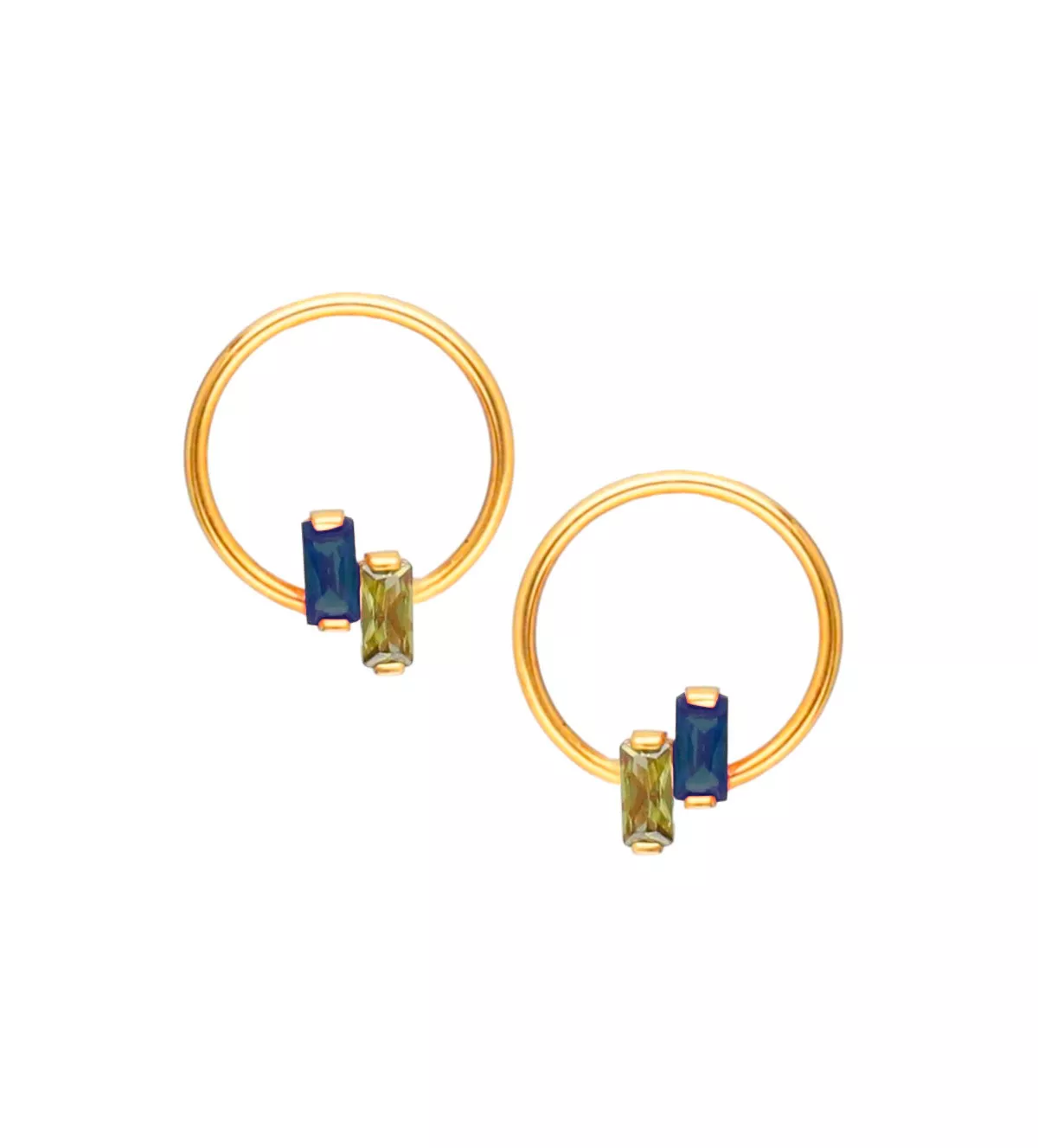 pendientes oro amarillo 18 ktes con piedras