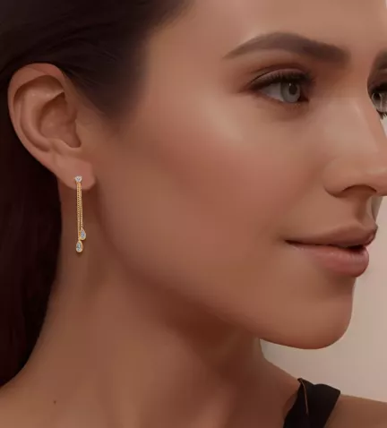 pendientes de oro largos