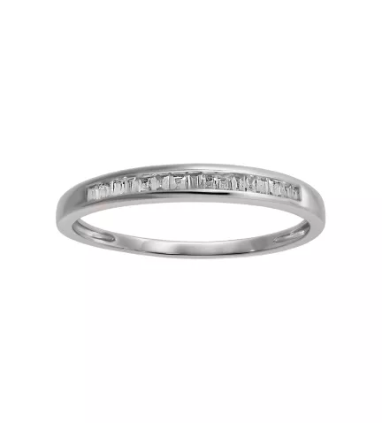 anillo compromiso oro blanco y blaguettes