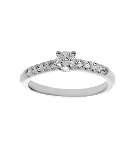 anillo de compromiso oro blanco 18k con diamantes talla brillante