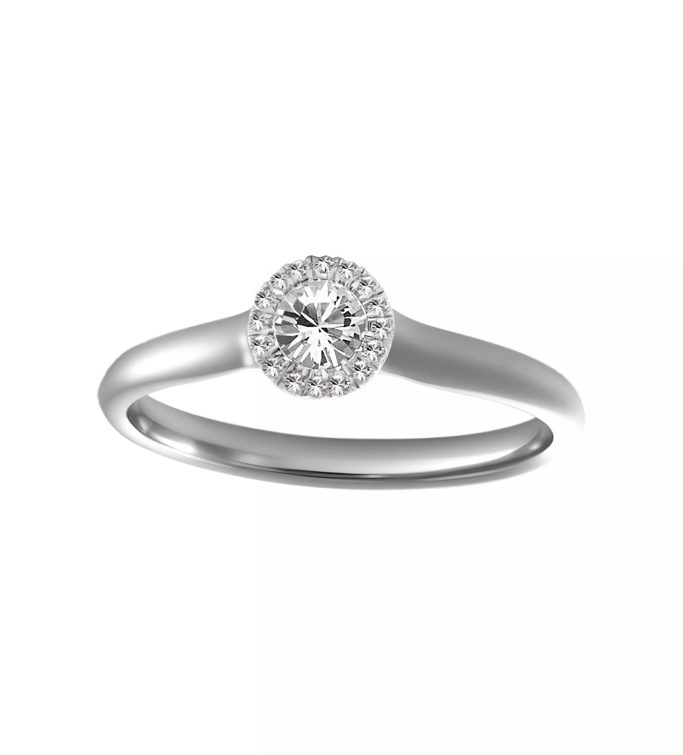 anillo de compromiso lucero eterno oro blanco y diamantes