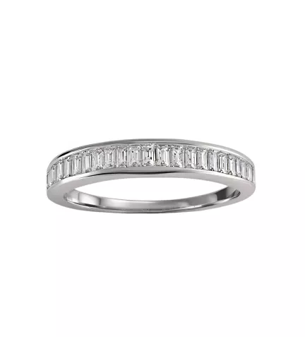 anillo de compromiso oro blanco 18 ktes con diamantes baguettes