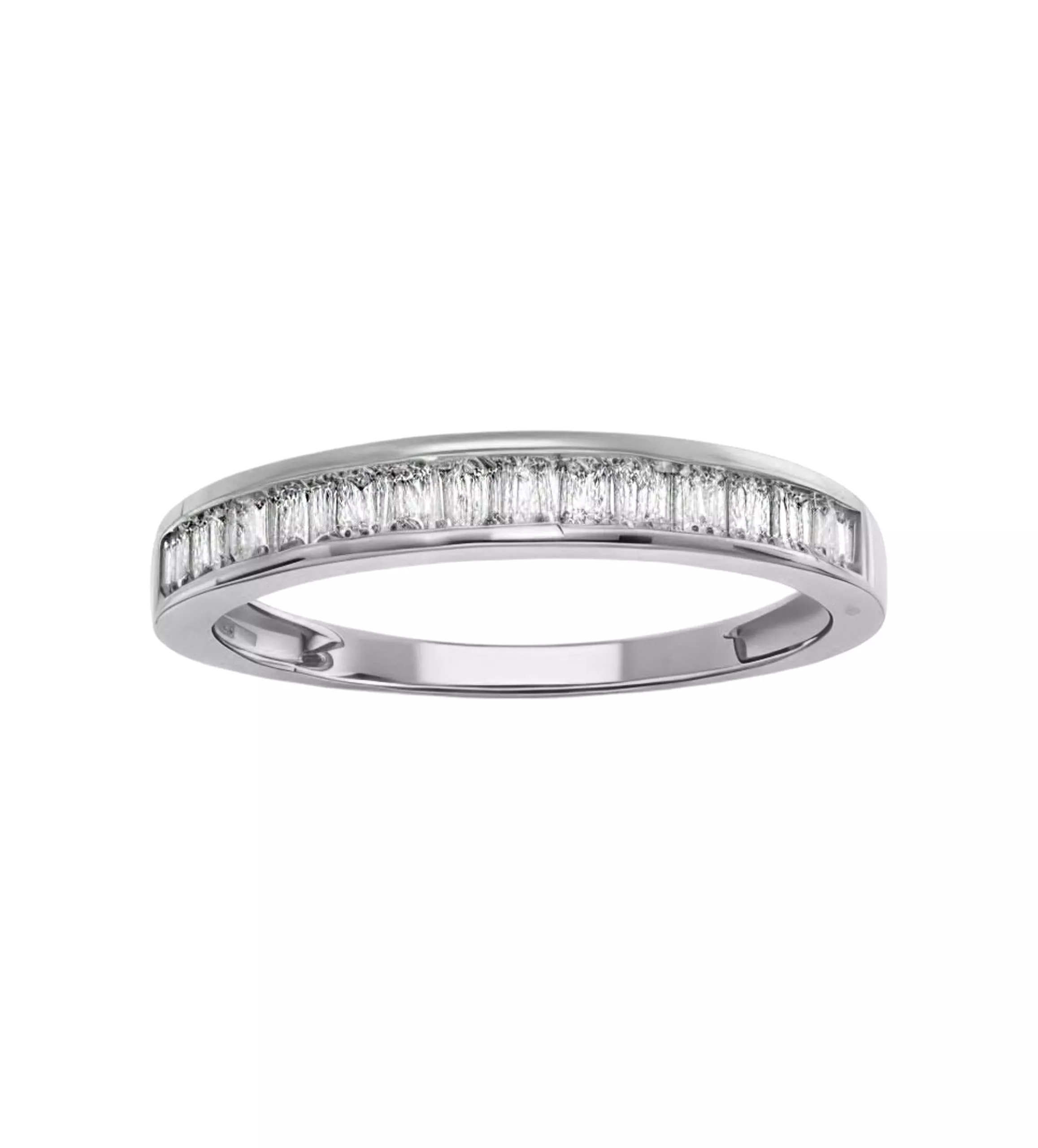 anillo oro blanco 18 ktes con baguettes