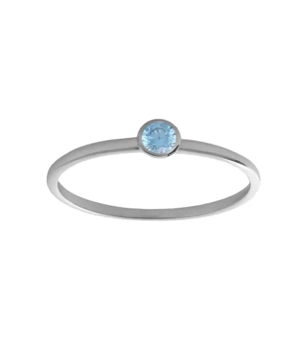 anillo topacio azul en oro blanco 18k