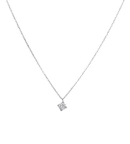 gargantilla oro blanco 18k con circonita de 5 mm