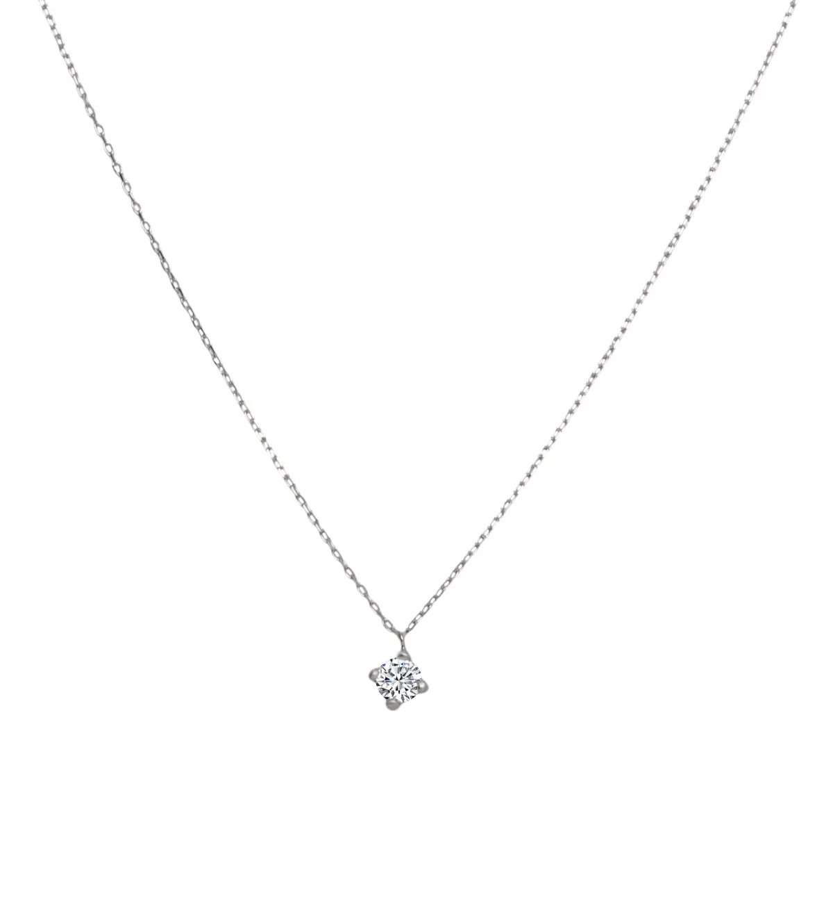 gargantilla oro blanco 18k con circonita de 5 mm