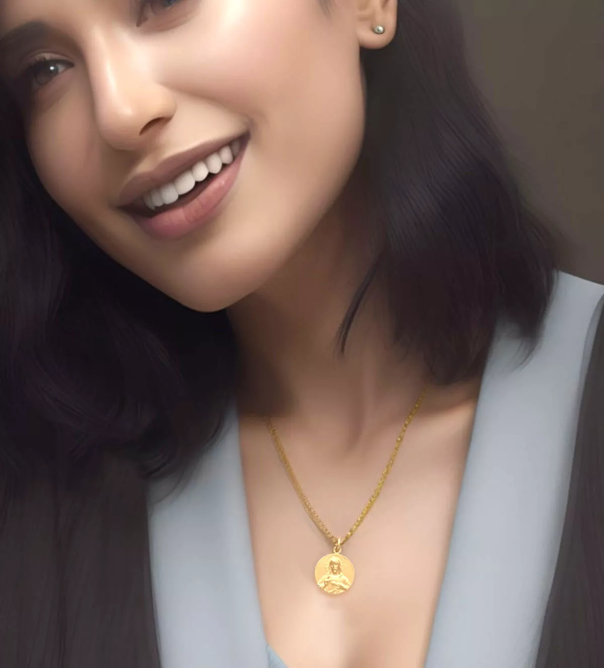 medalla de oro 18 ktes escapulario virgen del carmen sagrado corazon 268 ME1 16 20 10