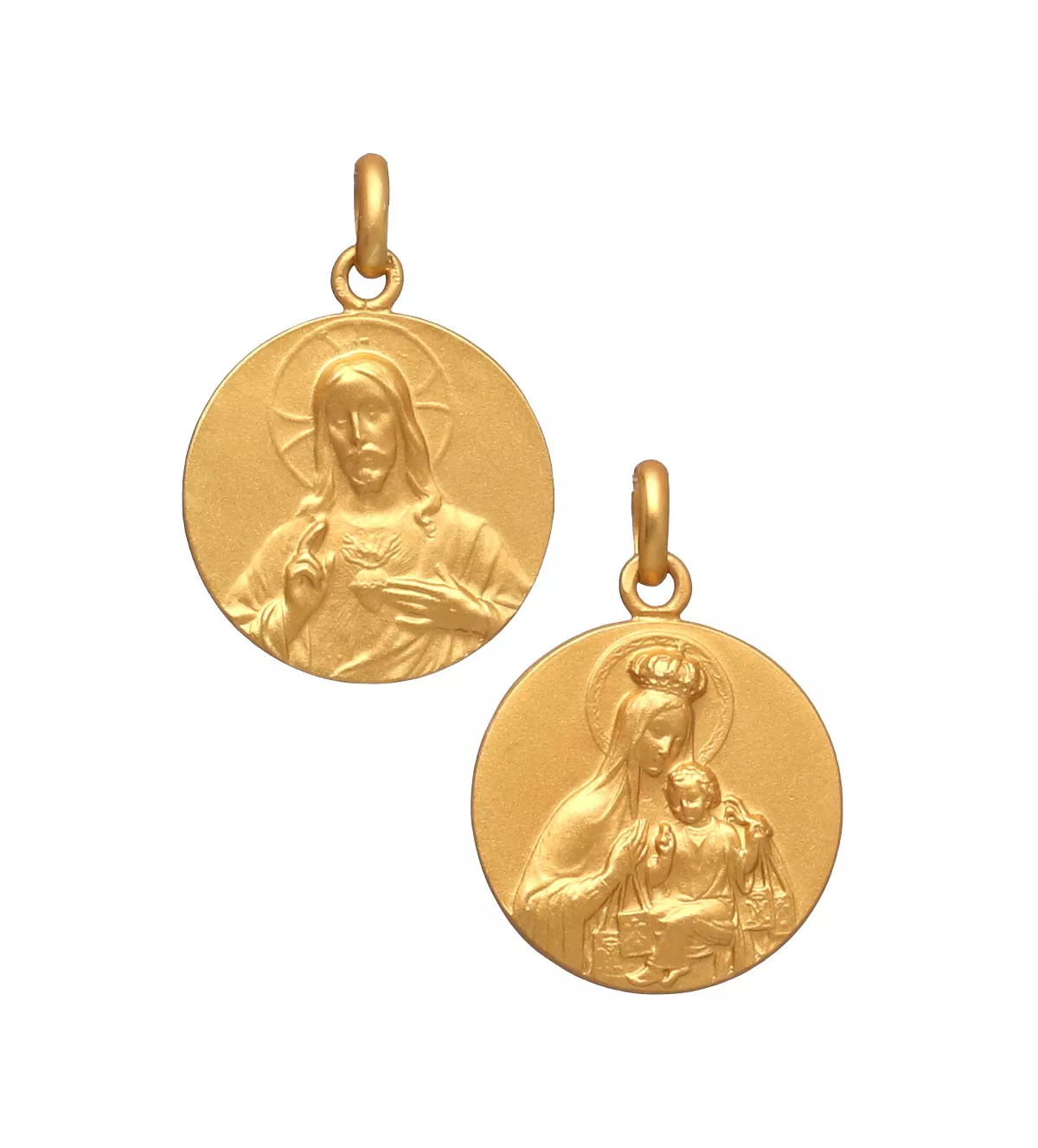medalla oro 18 ktes escapulario de 16 mm