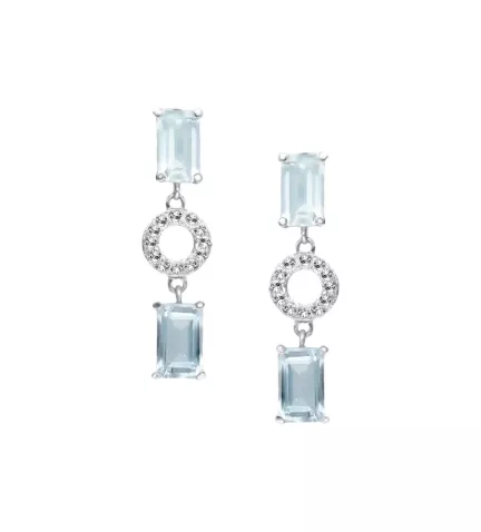 pendientes oro blanco 18k con aguamarinas y brillantes