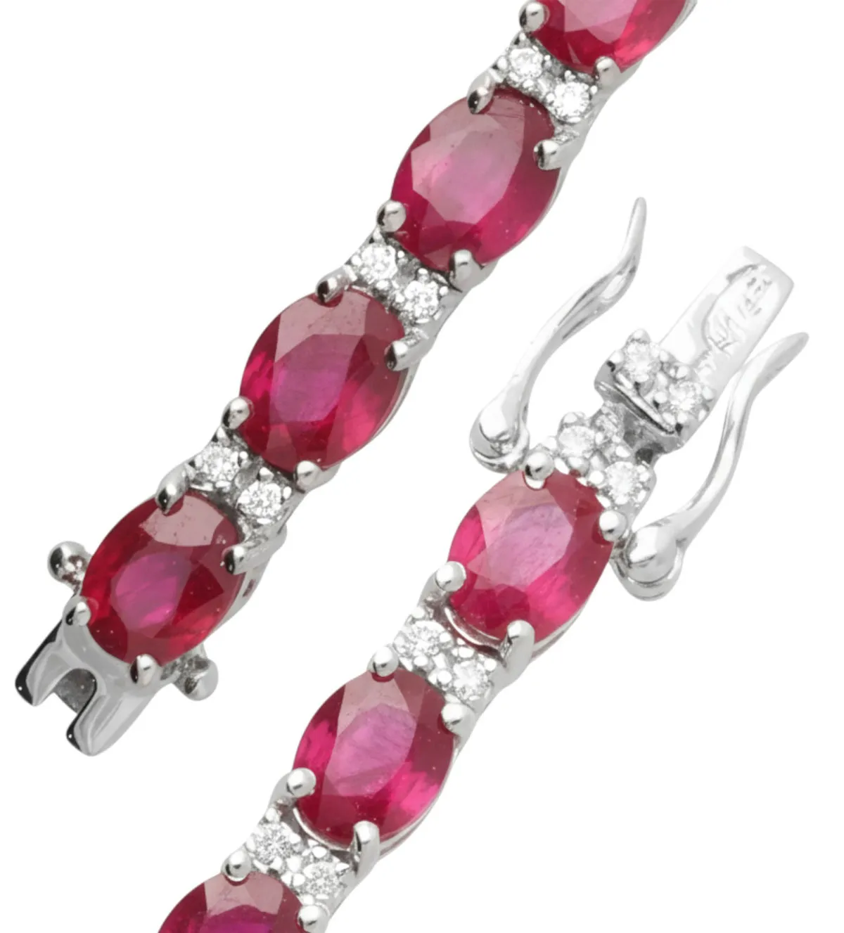 pulsera de oro blanco 18k con rubies y brillantes 243 ETS AAATP R 00