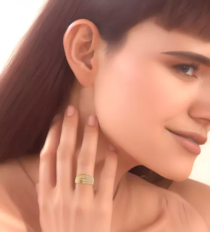 anillo de oro amarillo 18 ktes con circonitas 243 477 00961 11