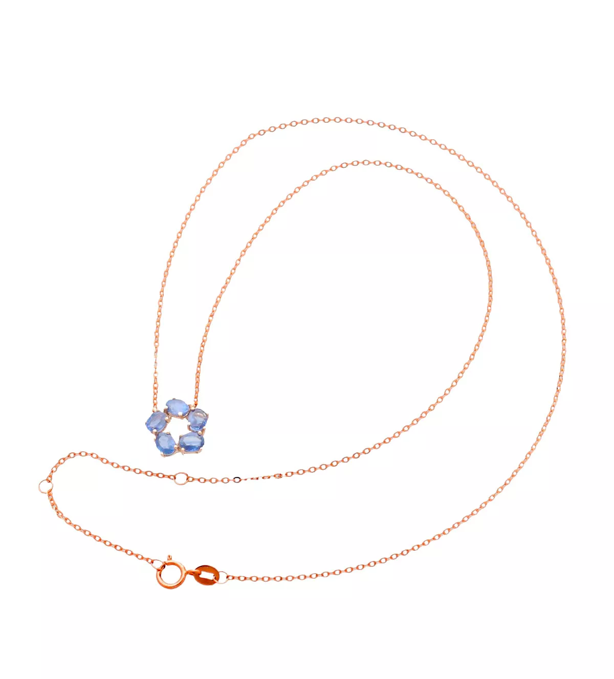 Gargantilla de oro rosa con zafiros finos 243_297-02237