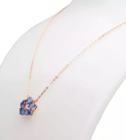 gargantilla oro rosa y zafiros foto en peto joyeria