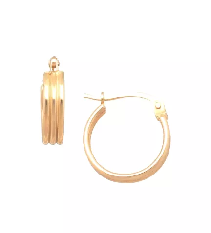 pendientes oro ley aros de tres gallones