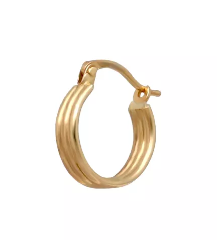 pendientes oro ley aros de tres gallones foto foto lateral