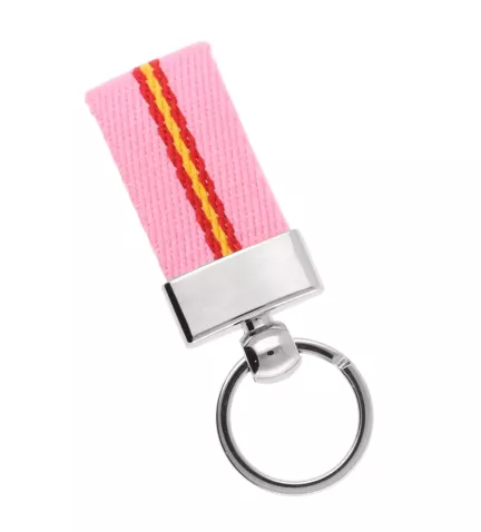 llavero bandera de españa loneta rosa