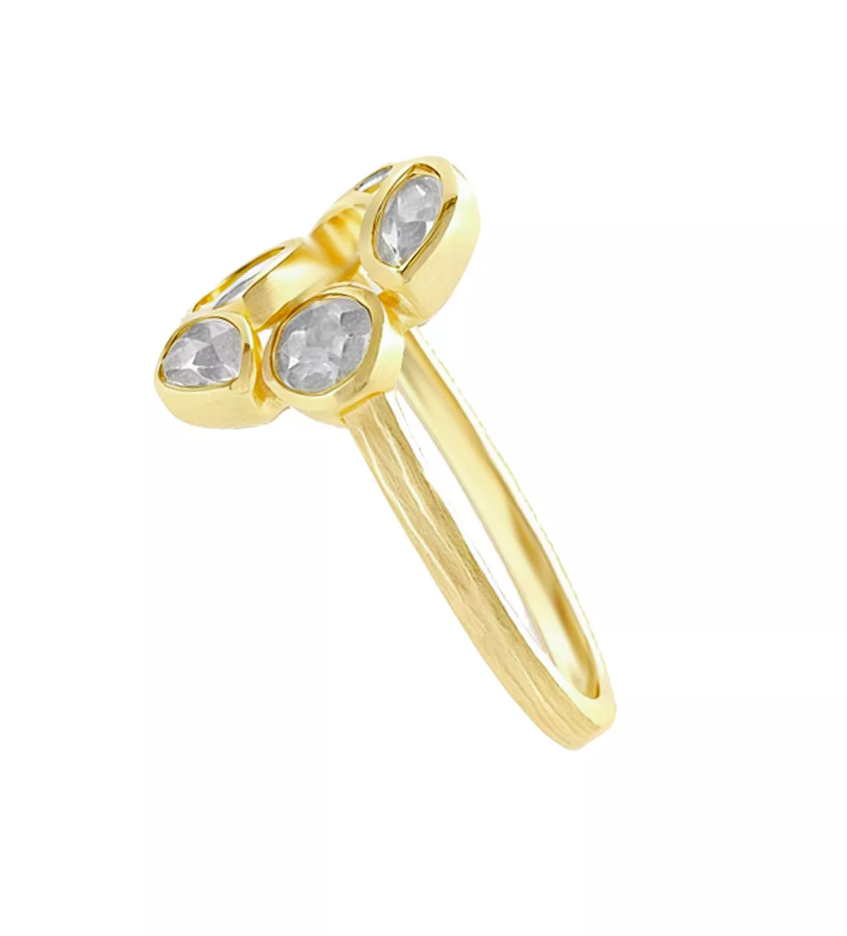 anillo de plata chapada con labradoritas toma lateral