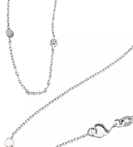 gargantilla de oro blanco con diamantes foto tarjeta garantia foto en maniqui foto peto foto aumento