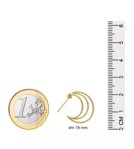 pendiente de plata chapada aros triples 266 019271 2 8 M M