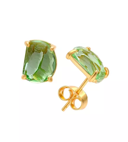 pendientes de plata chapada con olivina foto con foco frontal y lateral