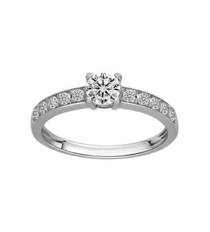 anillo de compromiso oro blanco y brillantes