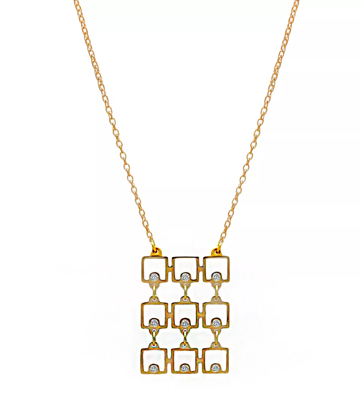 gargantilla de oro con 9 diamantes