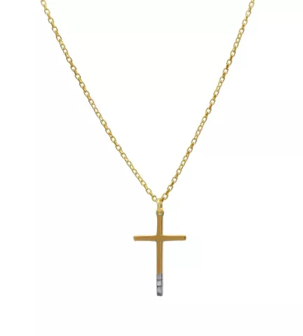 gargantilla de oro con diamante cruxis